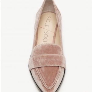 Sole Society Edie velvet loafers size 6